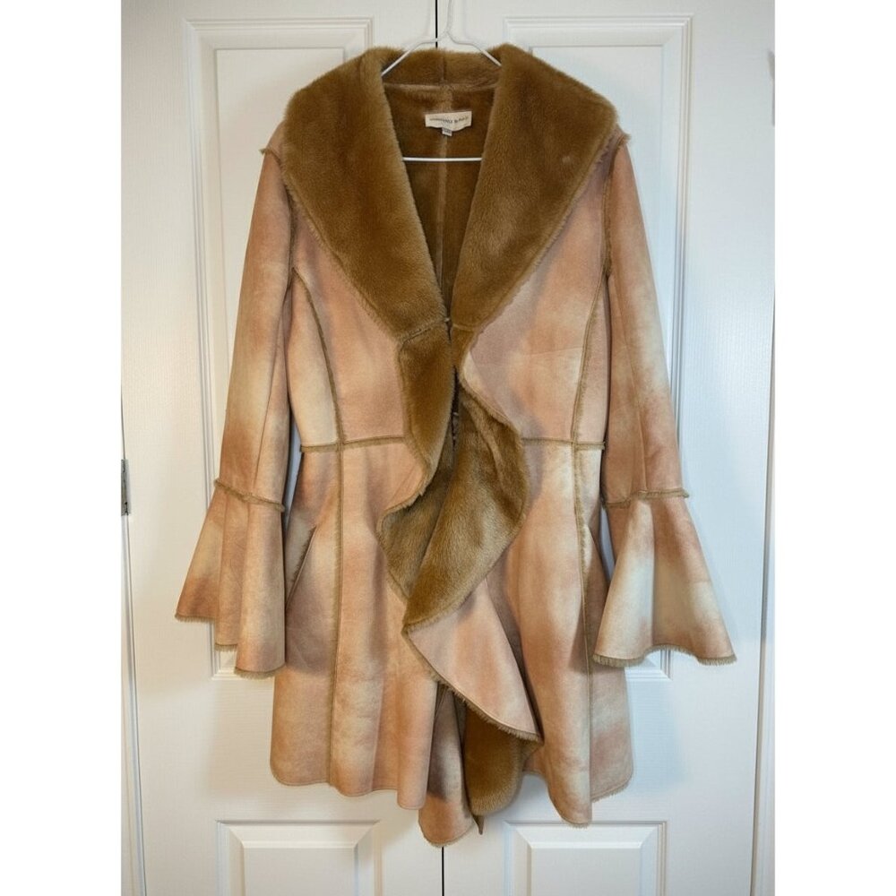 Newport News vintage Tan and Brown Faux Fur Cape
